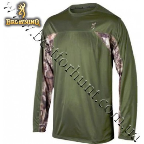 Browning® Performance II Long Sleeve Tech Tee Moss with Mossy Oak® Break-Up® Infinity™