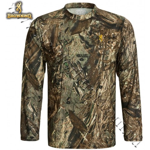 Browning® Wasatch™ Vapor Max Long Sleeve T-Shirt Mossy Oak® Duck Blind®