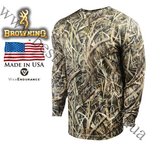 Browning® Wasatch™ Vapor Max Long Sleeve T-Shirt Mossy Oak® Shadow Grass® Blades™