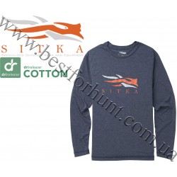 Sitka™ Gear Logo Long Sleeve Tee Shirt Eclipse Heather