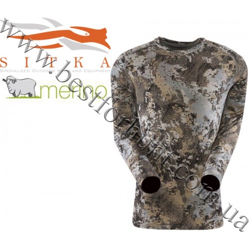 Термосорочка з мериносової вовни Sitka™ Gear Merino Core Lightweight Long Sleeve Crew 10031-EV GORE™ OPTIFADE™ Concealment Elevated II