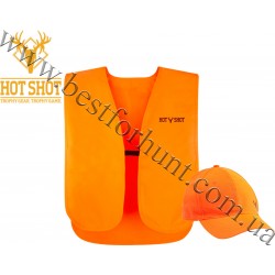 HOT SHOT® Gear Utility Twill Safety Vest and Ball Cap Combo Blaze Orange