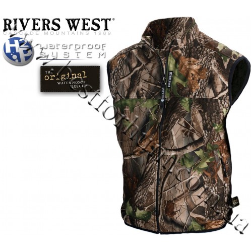 Rivers West® Cold Canyon™ Midweight Waterproof Fleece Vest Realtree Hardwoods Green HD®