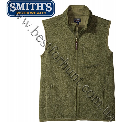 Smith's Workwear® Full Zip Sweater Fleece Vest Olive Heather