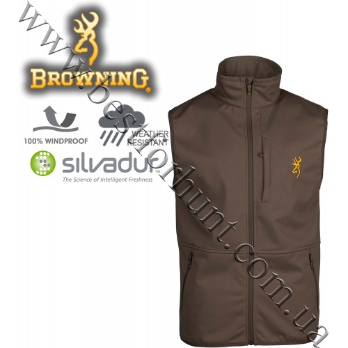 Жилет для полювання Browning® Soft Shell Vest Major Brown