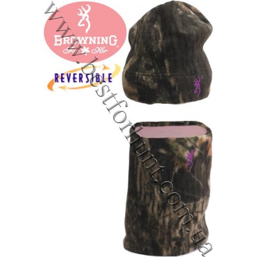 Browning® Reversible Beanie and Neck Gaiter Combo Mossy Oak® Break-Up®-Pink