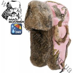 Mad Bomber® Canvas Bomber Realtree AP® Pink with Brown Rabbit Fur