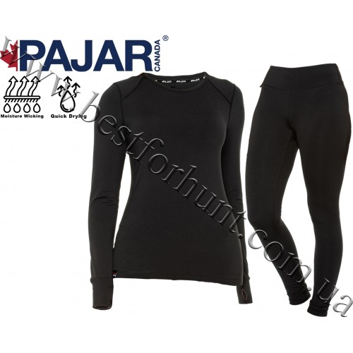 Pajar® Women's Thermal Super Brush Midweight Base Layer Set Black