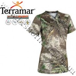 Terramar® Women's Stalker™ INTELLISCENT™ Camo Essentials V-Neck T-Shirt Realtree MAX-1®