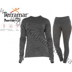 Terramar® Women's Ultra Merino Pro Series 2.0 Midweight Base Layer Set Charcoal Heather