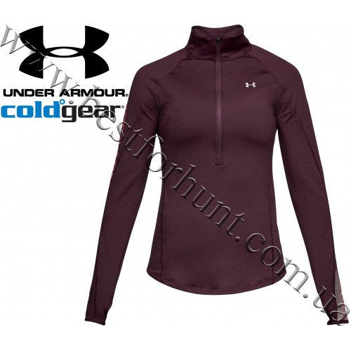 Under Armour® Women’s ColdGear® Base Layer 1/2 Zip Long Sleeve Shirt Raisin Red