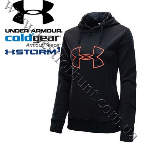 Under Armour® Women’s ColdGear® Storm Big Logo Hoodie 1248640-003 Black Brilliance