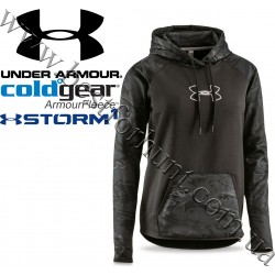 Under Armour® Women's ColdGear® Storm Logo Caliber Hoodie 1286058-001 Black-Ridge Reaper Blackout® Camo