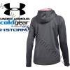 Under Armour® Women's ColdGear® Storm Logo Caliber Hoodie 1286058-090 Carbon Gray Heather-Realtree AP® Pink
