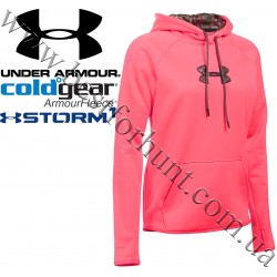 Under Armour® Women's ColdGear® Storm Logo Caliber Hoodie 1286058-806 Pink Chroma-Realtree Xtra®