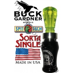 Buck Gardner® Spitfire™ 1.5 Reed Acrylic Polycarbonate Duck Call Swirl Black Pearl White - Flourescent Green
