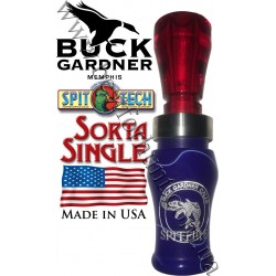 Buck Gardner® Spitfire™ 1.5 Reed Acrylic Polycarbonate Duck Call Swirl Blue Pearl White - Red Translucent