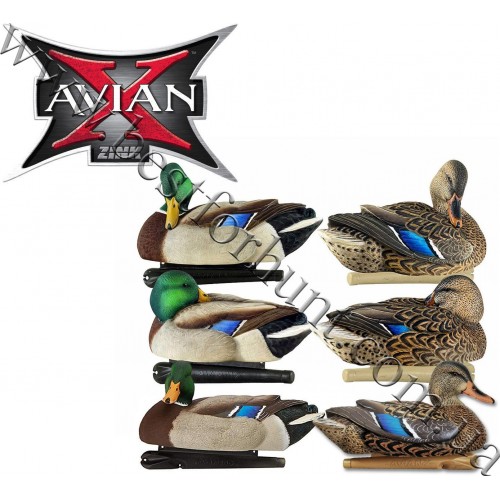 Avian-X® Topflight™ Preener-Rester Floating Mallards Duck Decoys 6 Pack 8072