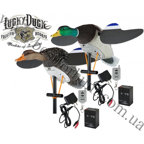 Lucky Duck™ Lucky Twin Pack Motorized Spinning Wing Decoys with Remotes