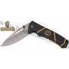 Browning® Long Haul 3.5” Folding Knife with Gray Plain Blade and Black-Orange Polymer Handles 3220352