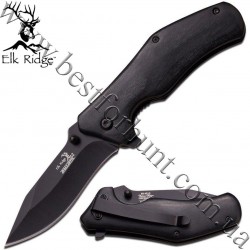 Elk Ridge® EDC Black Pakkawood Spring Assisted Tactical Pocket Knife ER-A013BK