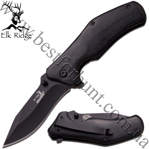 Elk Ridge® EDC Black Pakkawood Spring Assisted Tactical Pocket Knife ER-A013BK