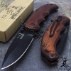 Elk Ridge® EDC Brown Pakkawood Spring Assisted Tactical Pocket Knife ER-A004BW
