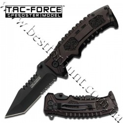 TAC-FORCE™ Black Sawback Tanto Point Tactical Pocket Knife TF-794T