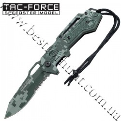 TAC-FORCE™ Speed Assisted Green and Black Digital Camo Tactical Pocket Knife TF-570GC