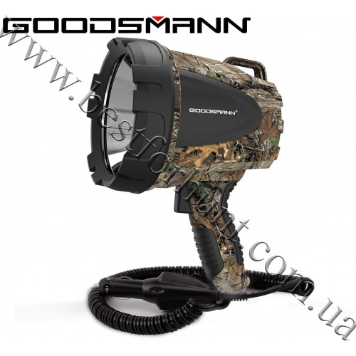 GOODSMANN® Tacticpro Powerful 1500 Lumen 12V Bright High Intensity Halogen Flood Spotlight with DC Plug Realtree Xtra®