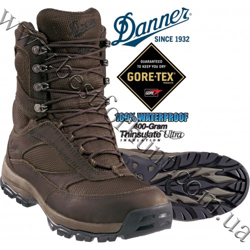 Danner® 8” High Ground 400-gram Insulated Gore-Tex® Waterproof Hunting Boots 46225 Brown