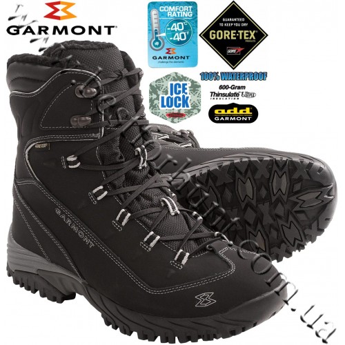 Garmont® Momentum IceLock 600 grams Insulated Gore-Tex® Waterproof Hiking Boots Black