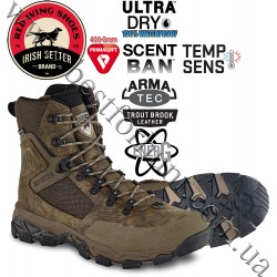 Irish Setter® 9” Pinnacle Waterproof Leather Field 400g PrimaLoft® Insulation Hunting Boots 2704 Earth Field Camo