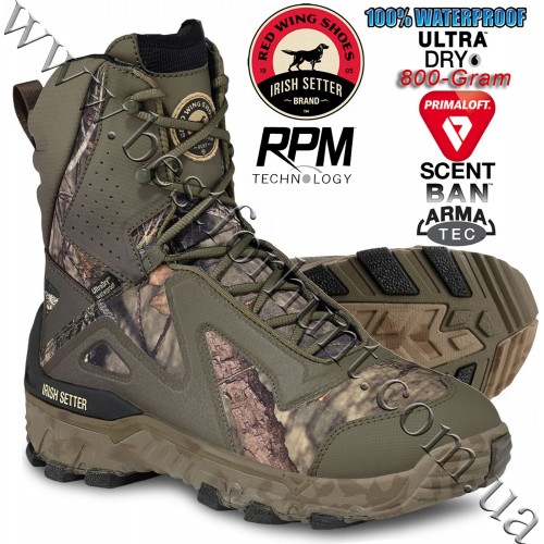 Irish Setter® 9” Vaprtrek™ LS 800g PrimaLoft® Insulation Hunting Boots 826 Mossy Oak® Break-Up® COUNTRY™