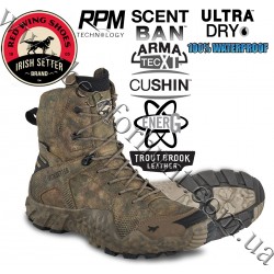 Irish Setter® 8” Vaprtrek™ Waterproof Leather Hunting Boots 2815 Earth Field Camo