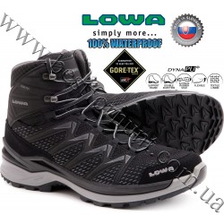 Lowa® Innox Pro Gore-Tex® Mid Rental Waterproof Hiking Shoes Black-Grey