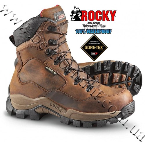 Rocky® 8” DeerStalker™ XCS™ 400-gram Insulated Waterproof GORE-TEX® Hunting Boots Brown