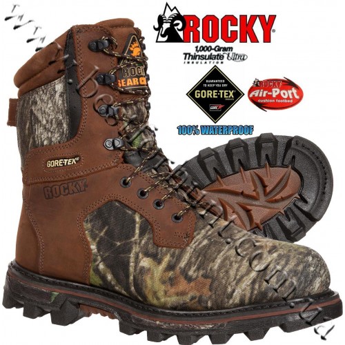 Rocky® 9” BearClaw 3D™ 1,000 grams Insulated Gore-Tex® Waterproof Hunting Boots 9275 Mossy Oak® Break-Up®
