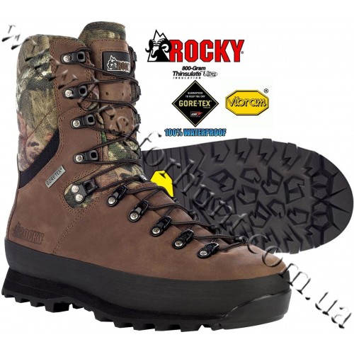 Rocky® 9” PeakStalker™ 800-gram Insulated GTX® Waterproof Hunting Boots 4760 Mossy Oak® Break-Up® Infinity™