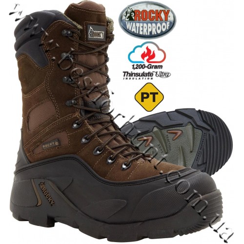 Rocky® Blizzard Stalker™ Steel Toe 1'200 gram Insulated Waterproof Boots FQ7465 Brown