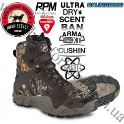 Irish Setter® 8” Vaprtrek™ Waterproof 400g PrimaLoft® Insulation Hunting Boots 2854 Realtree Edge™