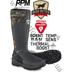 Irish Setter® 17” Mudtrek™ Pull-On Waterproof Rubber 400g PrimaLoft® Insulation Hunting Boots 4846 Realtree Edge™