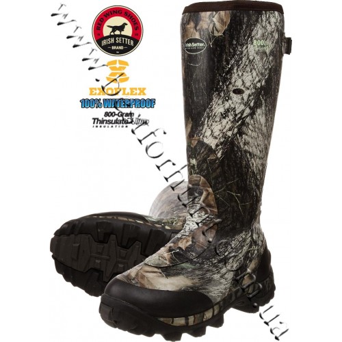 Irish Setter RutMaster 17” 800-gram Insulated Rubber Boots 4873 Mossy Oak® Break-Up®