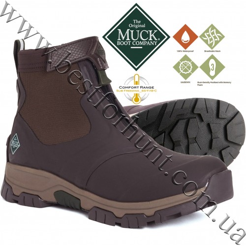 The Original Muck Boot Company® Apex™ Mid Zip Waterproof Ankle Boots Dark Brown
