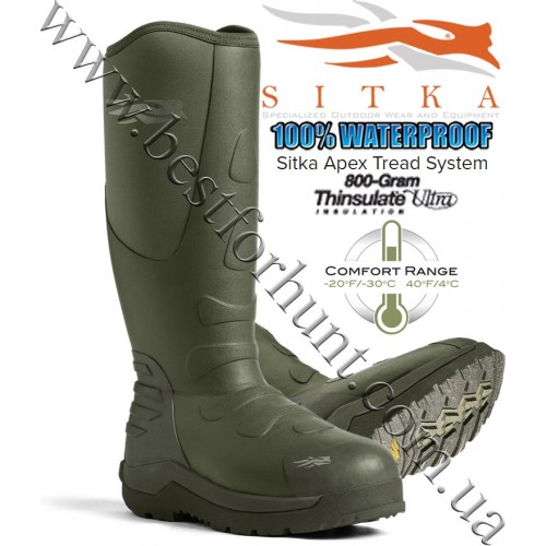 Sitka™ Gear Back40 800gram Insulated Rubber Boot 600052-OLV Olive Green