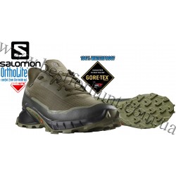 Кросівки для полювання Salomon® Alphacross 5 Gore-Tex® Waterproof Hiking Shoes Olive Night-Black-Deep Lichen Green