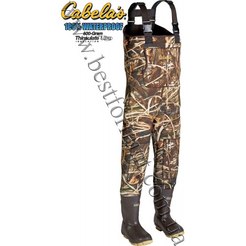 Cabela's 5mm Neoprene Chest Waders with Lug Soles with 800-gram Thinsulate™ Realtree MAX-4®