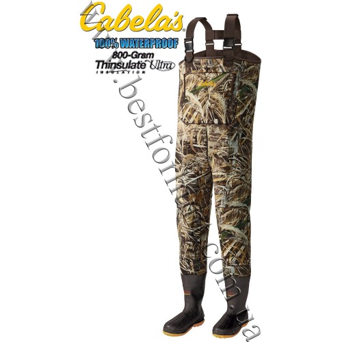 Cabela's 5mm Neoprene Chest Waders with Lug-Soles with 800-gram Thinsulate™ Realtree MAX-5®