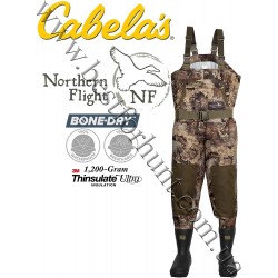 Вейдерси забродні штани з чоботами для полювання та риболовлі Cabela's Northern Flight™ BONE-DRY™ Breathable 1200-gram Thinsulate™ Hunting Chest Waders True Timber® Prairie™