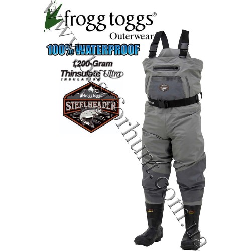 Frogg Toggs® SteelHeader™ Reinforced Nylon Breathable 1'200-gram Insulated Wader Slate-Gray